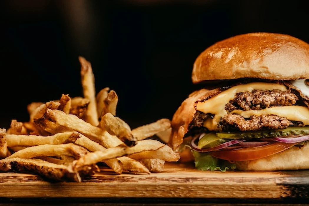 Tasty chicken burger at Trees Restaurant