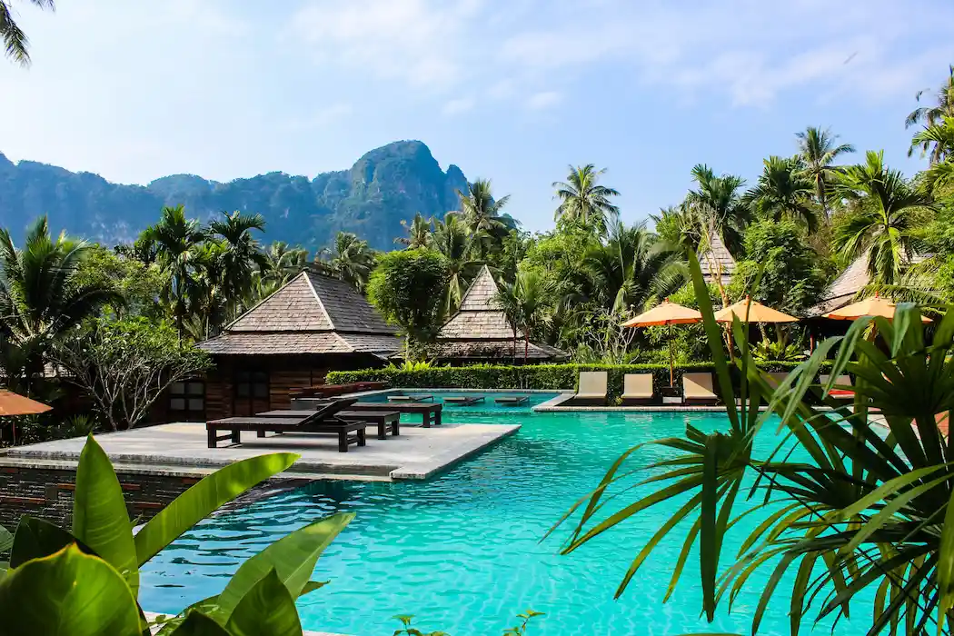 Fancy resort with ocean view