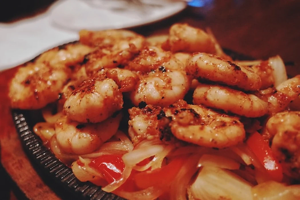Mouth-watering shrimps at Deep Cove Chalet
